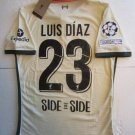 Luis Diaz #23 Liverpool FC UCL Match Slim Fit Beige Away Soccer Jersey 2021-2022