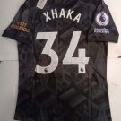 Granit Xhaka #34 Arsenal FC EPL Match Slim Black Away Soccer Jersey 2022-2023