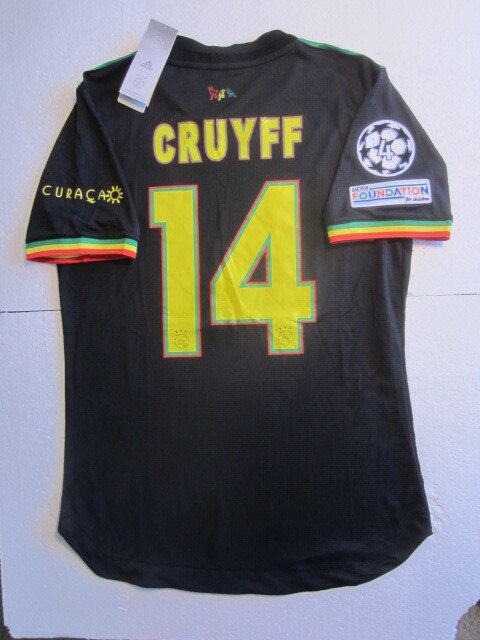 Johan Cruyff Ajax Amsterdam UCL Match Slim Black Third Soccer Jersey 2021-2022