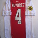 Edson Alvarez Ajax Amsterdam Match Slim White & Red Home Soccer Jersey 2021-2022