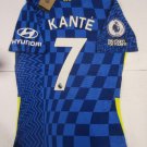 N'Golo Kante #7 Chelsea FC EPL Match Slim Fit Blue Home Soccer Jersey 2021-2022
