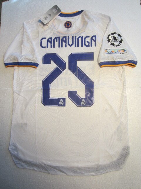 Eduardo Camavinga Real Madrid UCL Match Slim White Home Soccer Jersey 2021-2022