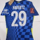 Kai Havertz #29 Chelsea FC FA Cup Final Match Slim Home Soccer Jersey 2021-2022