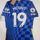 Mason Mount #19 Chelsea FC EPL Match Slim Fit Blue Home Soccer Jersey 2021-2022
