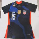 Megan Rapinoe #15 USA USWNT 4 Star Blue Away Womens Soccer Jersey 2020-2021 Megan Rapinoe #15 USA USWNT 4 Star Blue Away Womens Soccer Jersey 2020-2021