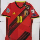 Eden Hazard Belgium Euro Qualifies Match Slim Red Home Soccer Jersey 2020-2021