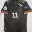 Timo Werner #11 Germany Euro 20/21 Match Slim Black Away Soccer Jersey 2020-2021