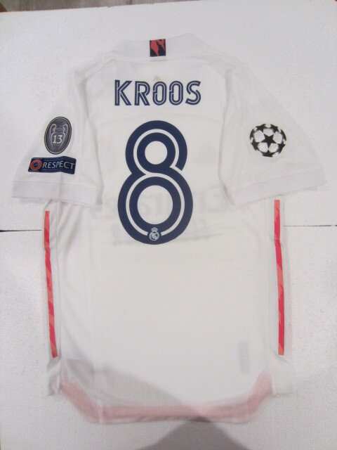 Toni Kroos #8 Real Madrid UCL Match Slim White Home Soccer Jersey 2020-2021
