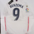 Karim Benzema Real Madrid La Liga Match Slim White Home Soccer Jersey 2020-2021
