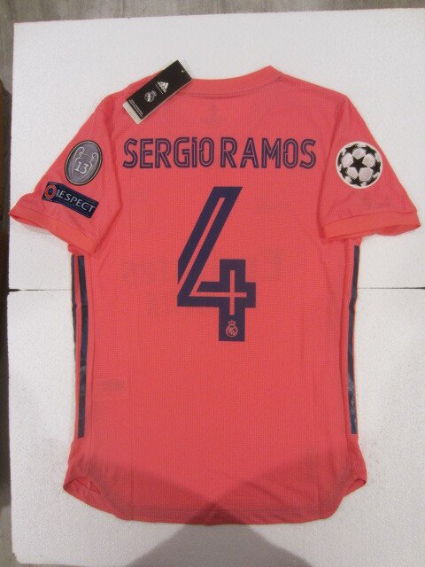 Sergio Ramos #4 Real Madrid UCL Match Slim Pink Away Soccer Jersey 2020-2021