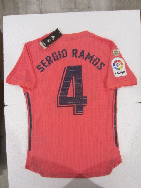 Sergio Ramos #4 Real Madrid La Liga Match Slim Pink Away Soccer Jersey 2020-2021