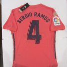 Sergio Ramos #4 Real Madrid La Liga Match Slim Pink Away Soccer Jersey 2020-2021