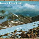 Pikes Peak Summit, Rocky Mountain, Colorado Postcard, Scenic View