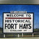Fort Hays Kansas Travel Sign 35MM Color Slide Photo Transparency Fort Hays Kansas Travel Sign 35MM Color Slide Photo Transparency