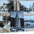 Vintage JAPAN Postcards City View Sampan Boats Shanghai Sacred Bridge Buddha