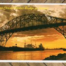 Sunset View Texas Postcard Corpus Christi Harbor Bridge With Barge Majestic Sunset View Texas Postcard Corpus Christi Harbor Bridge With Barge Majestic