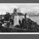 Black & White RPPC Postcard Castle Lake Mountains Germany Tourism Cathedral