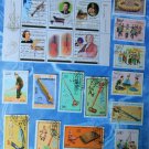 Famous Musicians & Instruments Lot of 19 Postage Stamps Stradivari Liszt Composers