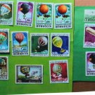 Hot Air Balloons Postage Stamps Plus One Airplane Aviation Scrapbooking Crafting