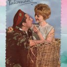 French Postcard Man & Woman Lovers Early Postcard Couple In Basket Talisman