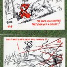 Comic Deer Hunting Postcards Humorous Cartoon Bullets Flying Hunter Getting Goosed Comic Deer Hunting Postcards Humorous Cartoon Bullets Flying Hunter Getting Goosed