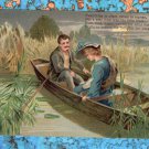 Man & Woman In Rowboat On Lake Postcard Embossed Pleasant Outdoor Scene Man & Woman In Rowboat On Lake Postcard Embossed Pleasant Outdoor Scene