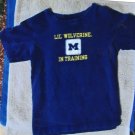 Lil' Wolverine 100% Cotton T - Shirt Size 4T Navy Blue Short Sleeve Pro Edge