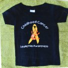 Childhood Cancer Leukemia Awareness Black Tee Shirt Size 2T Toddler
