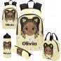 Personalized Black girl Backpack Set, Braided Hair girl school bags