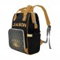 Personalized Black and Gold Diaper Bag with crown, Backpack, Multifunctional Diaper Backpack