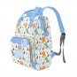 Blue Baby Dinosaur Diaper Bag, Backpack, Multifunctional Diaper Backpack