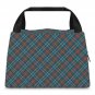 Blue Plaid Insulated Lunch Bags for women, girls