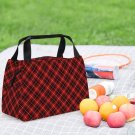 Red Plaid Insulated Lunch Bags for women, girls