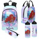 Personalized Mermaid Backpack Set, Girl's Red hair Mermaid school bags