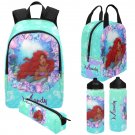 Personalized Mermaid Backpack Set, Girl's Red hair Mermaid school bags