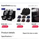 Universal Car Seat Covers Set PU Leather Front Rear Seat Protector Black Universal Car Seat Covers Set PU Leather Front Rear Seat Protector Black