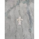 vintage-sterling silver celtic cross pendant/charm-marked-JESUS-1`inch tall