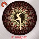 Magnet - maroon mandala- DMB inspired - 3"