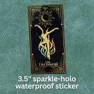 Sticker - Tarot Card Dancer / on black - DMB inspired - 3.5"