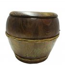 Vintage Handcrafted Solid Wood Carved Custom Made Bowl With Lid