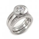 Elegant Round Cubic Zirconia 3Piece Wedding Set - FREE SHIPPING