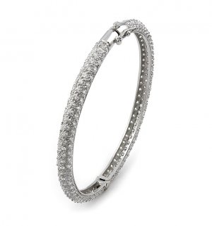 Fine Pave Cubic Zirconia Bangle - FREE SHIPPING