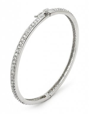 Pave 2mm Cubic Zirconia Bangle - FREE SHIPPING