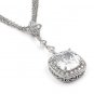 Cushion Cut CZ Multi Strand Necklace 20"