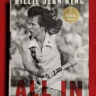 Billie Jean King All In signed book, tennis Billie Jean King All In signed book, tennis