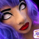 Violet – Purple Raver Girl Latex Mask (Handmade)