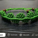 Ladies Handmade Half -Leaf Design Macrame Bracelet, Adjustable Boho,Free Shipping