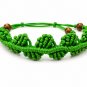 Handmade Half -Leaf Design Macrame Bracelet, Adjustable Boho,Free Shipping