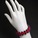 Ladies Handmade "Blue-Beaded" Macrame Bracelet, Adjustable Boho Style, Free Shipping Ladies Handmade "Blue-Beaded" Macrame Bracelet, Adjustable Boho Style, Free Shipping