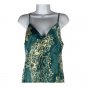 Zara Womens Green & Beige Paisley Slip Dress With Adjustable Straps Size Small